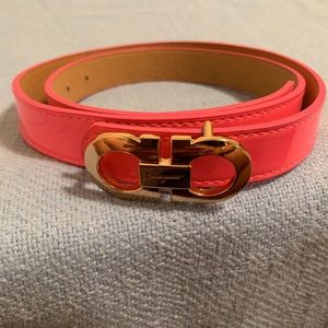 Designer thin hot pink belt